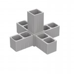 5 WAY CONNECTOR 20x20 / GRAY